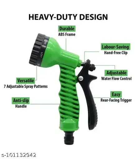7 in 1 Heavy Duty Garden Hose Nozzle Water Spray Gun for Gardening, Flower, Plants, Lawn|